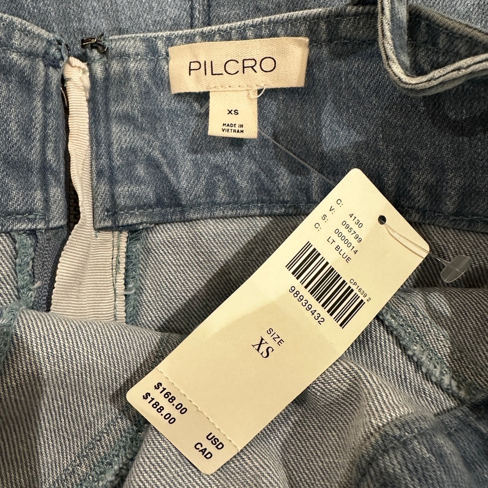 NWT Anthropologie Pilcro Square-Neck Seamed Chambray Midi Dress XS - Picture 11 of 11